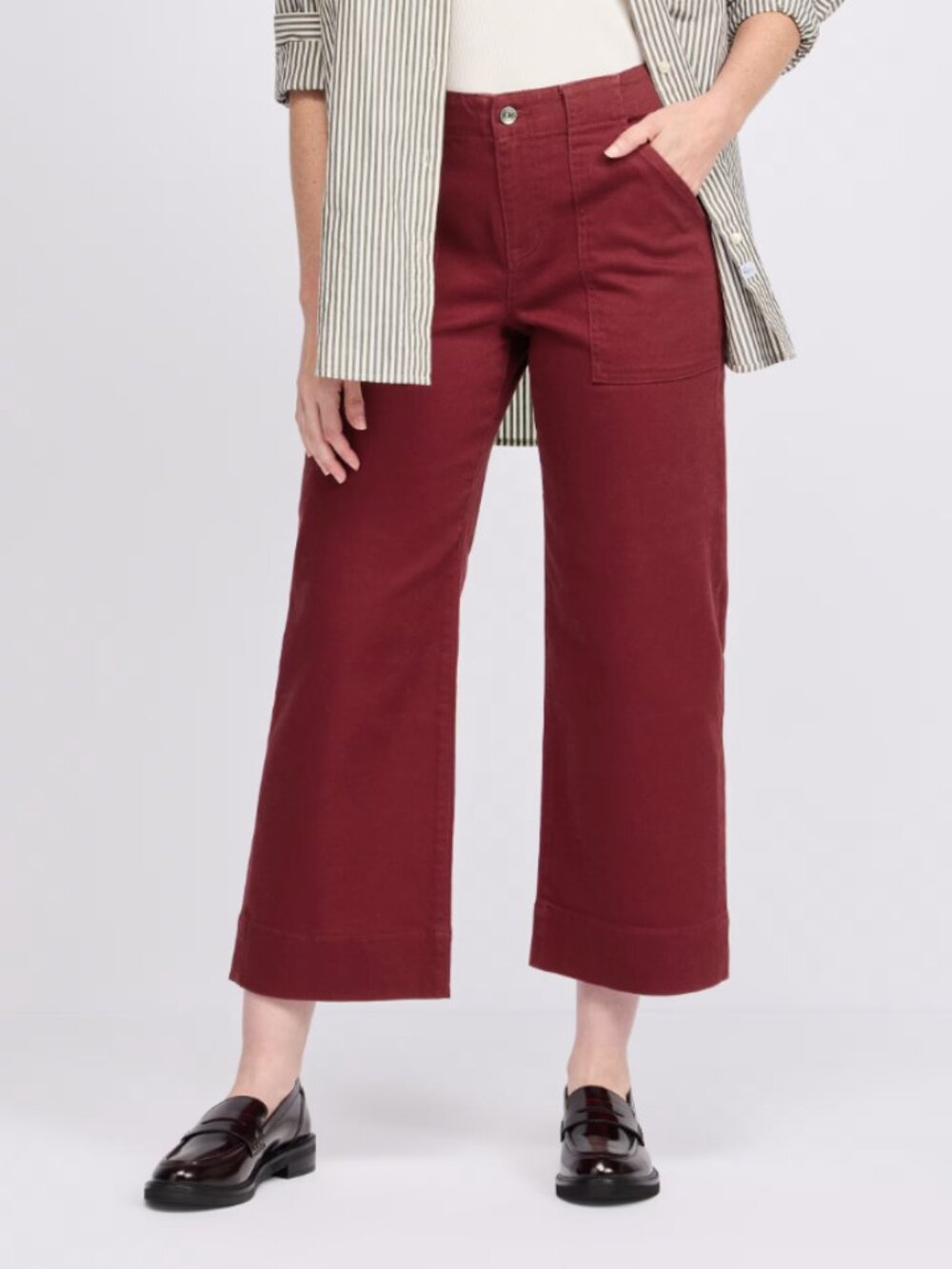 Sanctuary - Ali Cropped Pant - Burgundy - Size 8